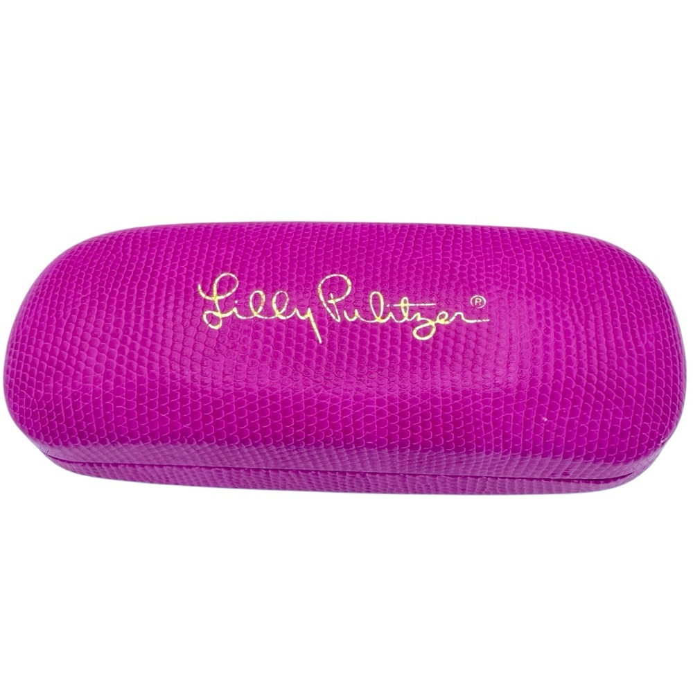Lilly Pulitzer Pink Faux Snakeskin Glasses Sunglasses Hard Storage Travel Case.